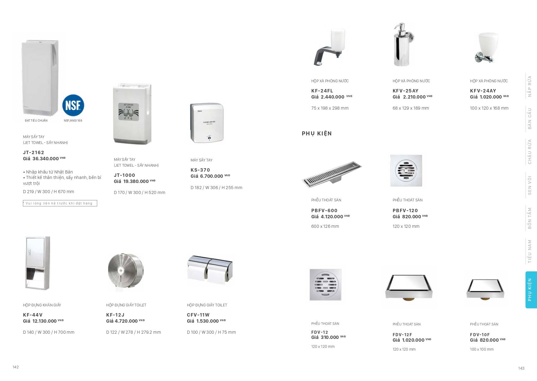 Bảng giá và Catalogue Thiết bị vệ sinh INAX mới nhất 2024 /Page 71